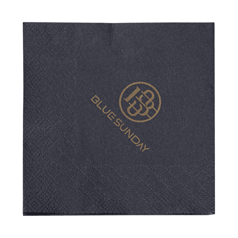 23x23 금 인쇄 SJ4201을 가진 검은 종이 냅킨