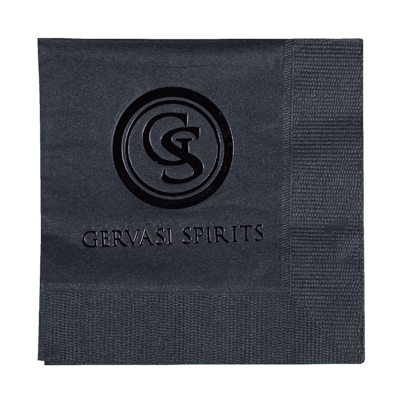 핫 스탬핑 SJ4302가있는 25x25 고품질 검은 색 냅킨